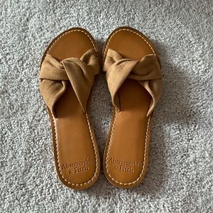 A&F twist suede slip on sandals